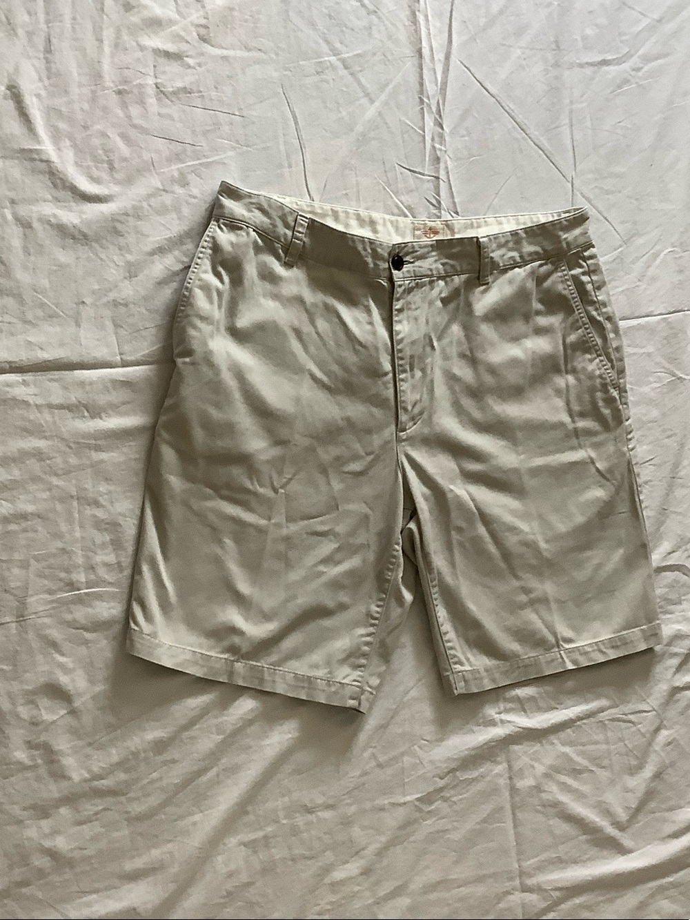 Dockers Men's Light Cream Flat Front Chino Shorts